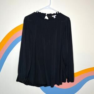 Lularoe Witchy Blouse Top Smocked Long Sleeve Shirt Black Womens L Whimsygoth